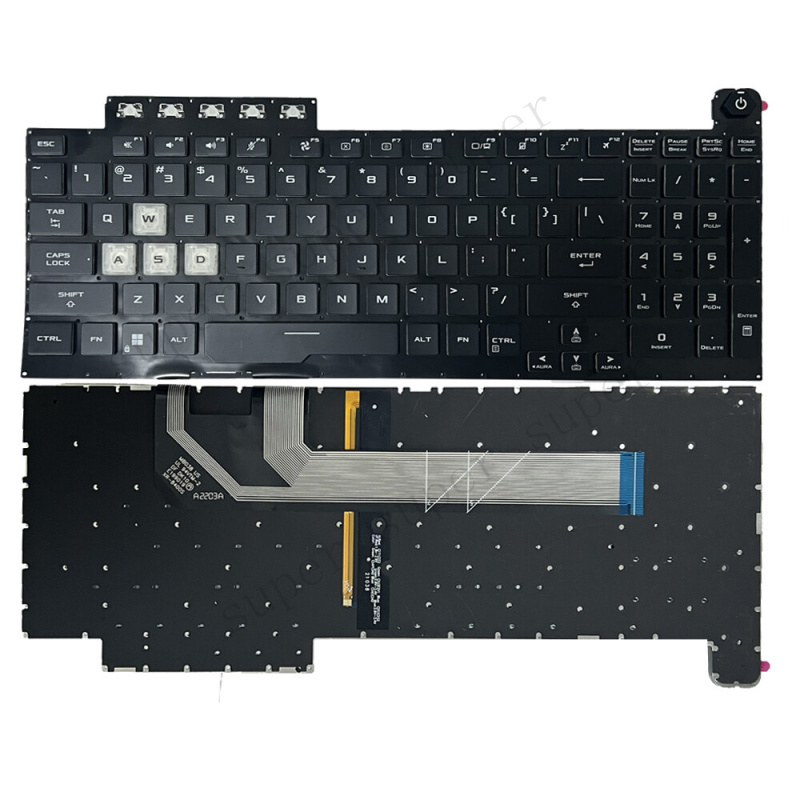 Gaming Keyboard Asus - لوحة مفاتيح S++ سوداء بإضاءة خلفية