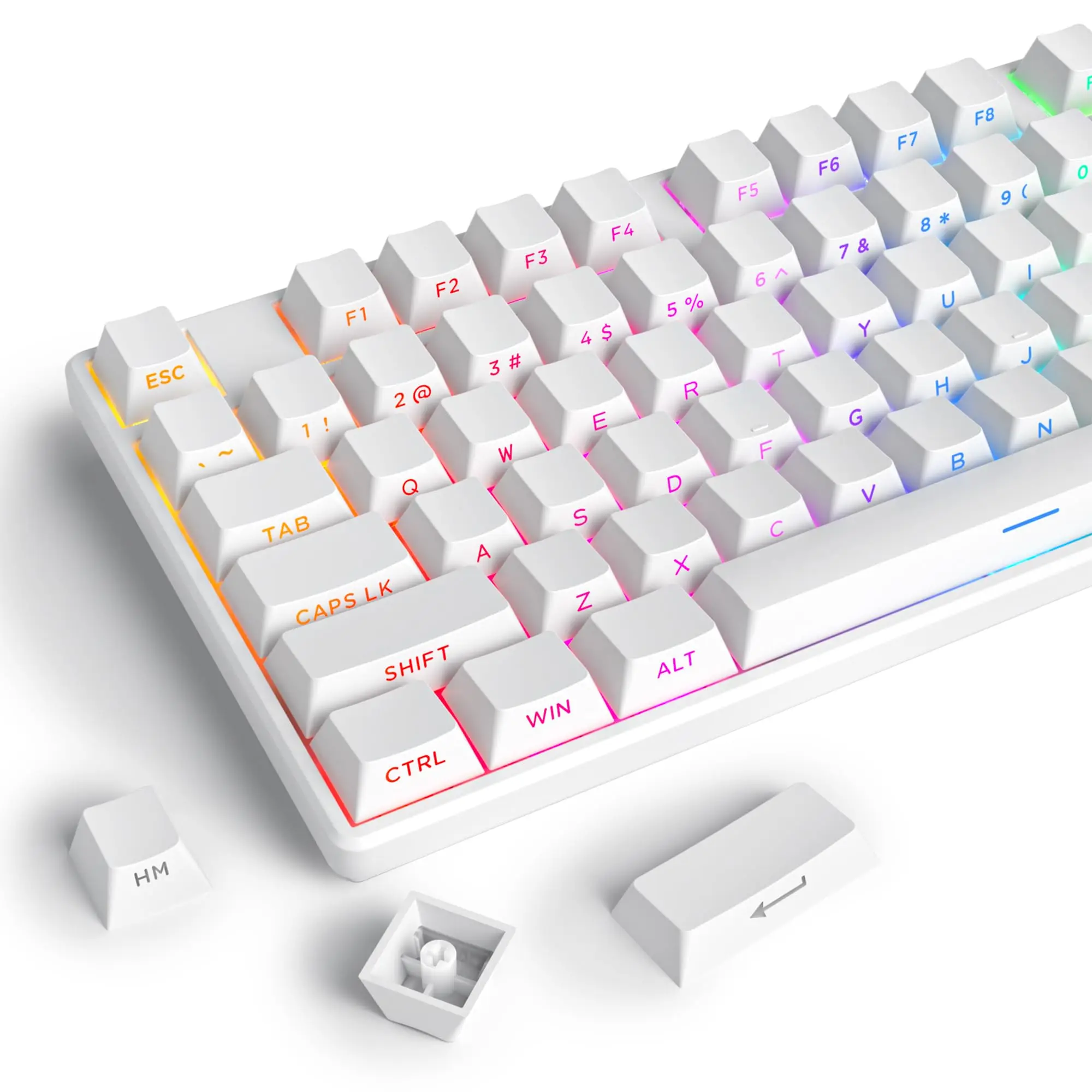 Keyboard Gaming Black - 134 مفتاحًا مزدوج النار PBT أغطية
