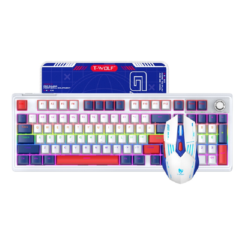 Gaming Keyboard And Mouse Combo Wireless - مجموعة لوحة مفاتيح ميكانيكية وماوس بإضاءة