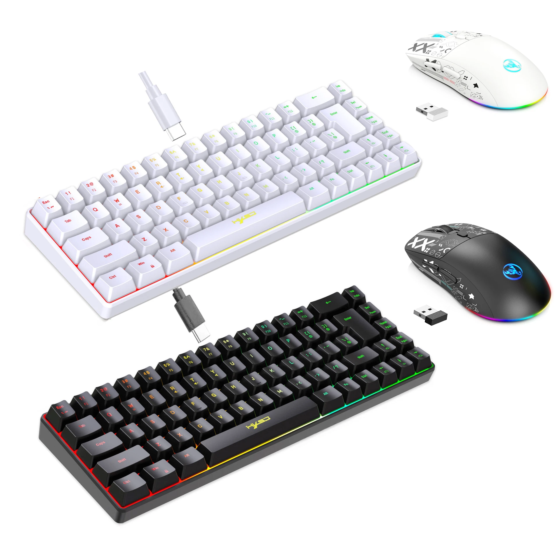 Gaming Keyboard Mini - طقم لوحة مفاتيح وماوس مع إضاءة
