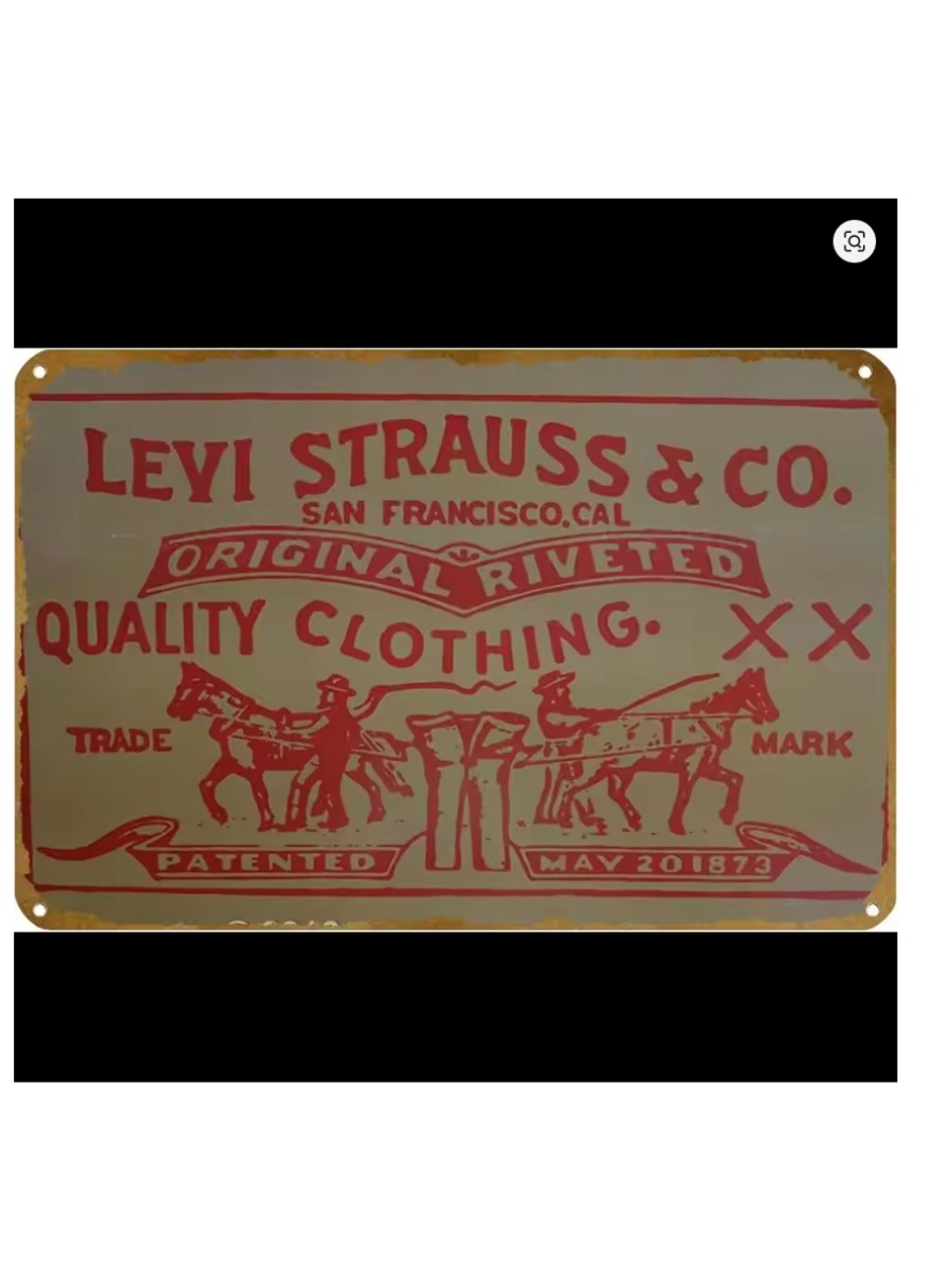 Brass Weight Plate - ملصق Levi Strauss Co عتيق من