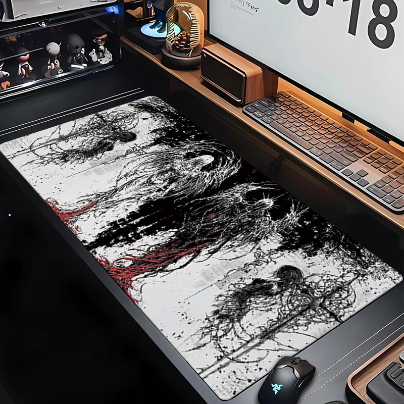 Keyboard Gaming Black - لوحة ماوس مطاطية كبيرة الحجم مضادة