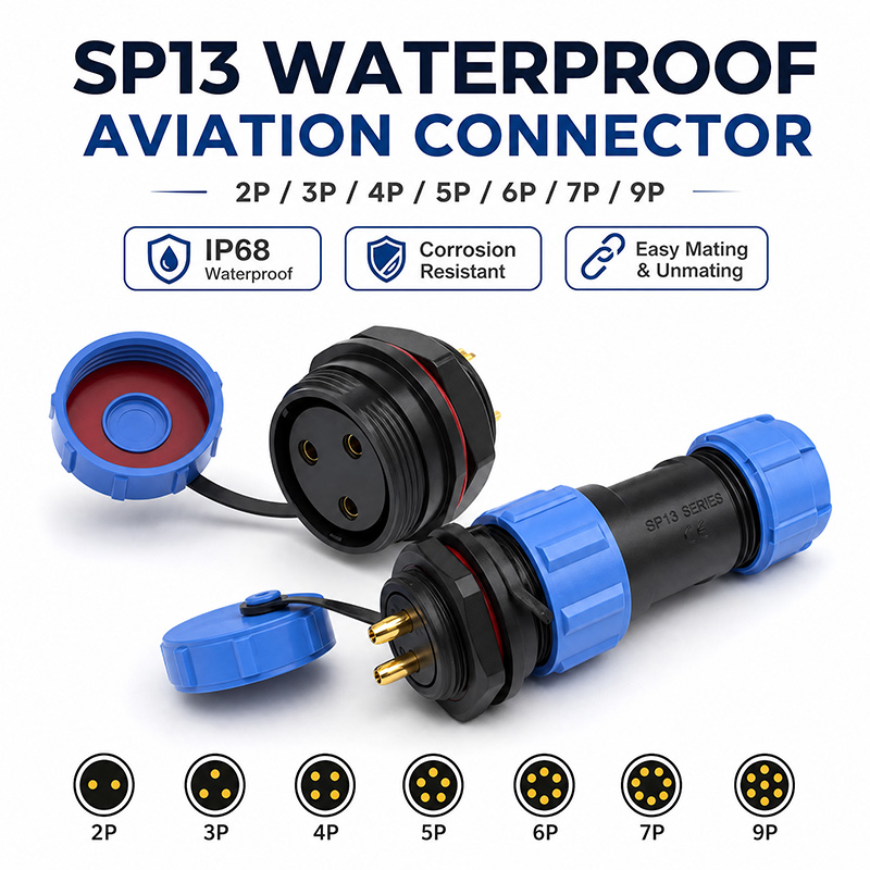 Aviator Connector Kit - موصل طيران IP68 SP13 مقاوم للماء،