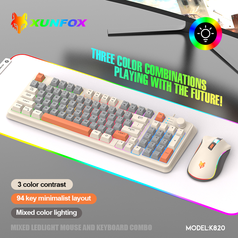Gaming Keyboard And Mouse Set - K820 USB السلكية لعبة لوحة المفاتيح