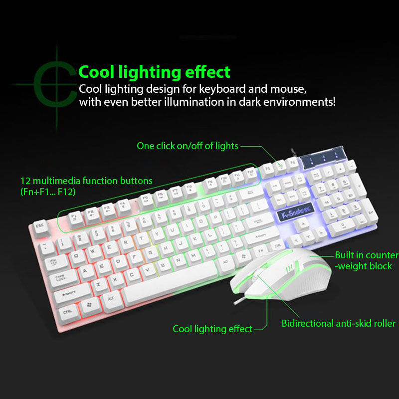 مجموعة لوحة مفاتيح وماوس KM320 - مراجعة Gaming Keyboard And Mouse Set وسعره