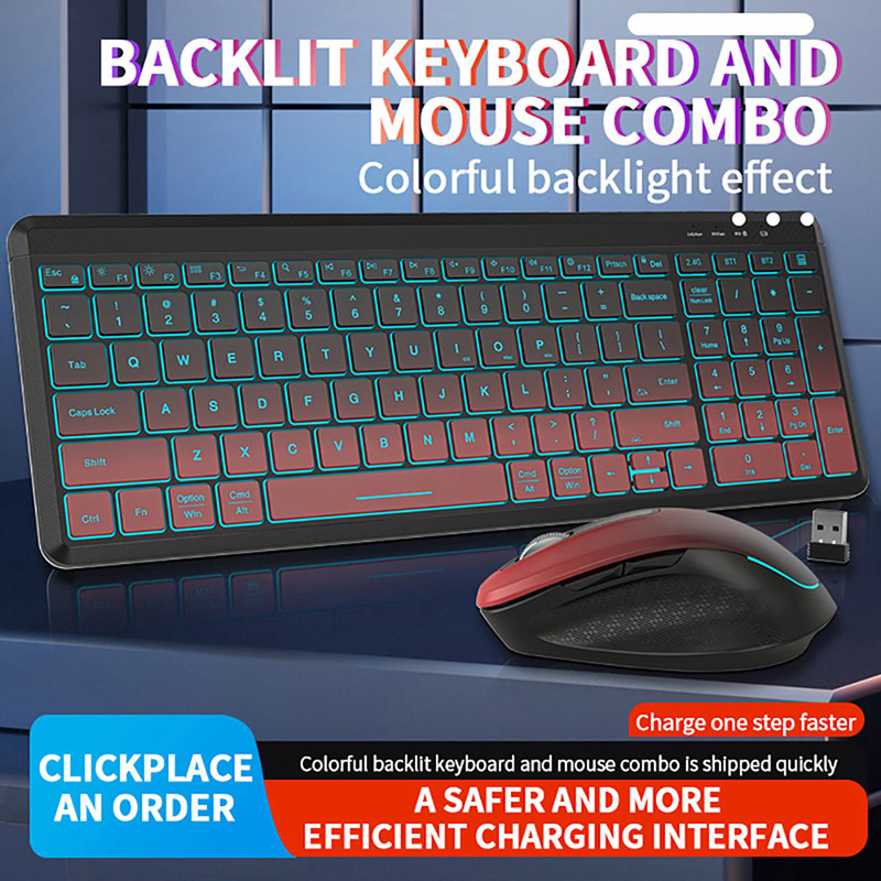 لوحة مفاتيح لاسلكية صامتة بألو - مراجعة Gaming Keyboard And Mouse Combo Wireless وسعره
