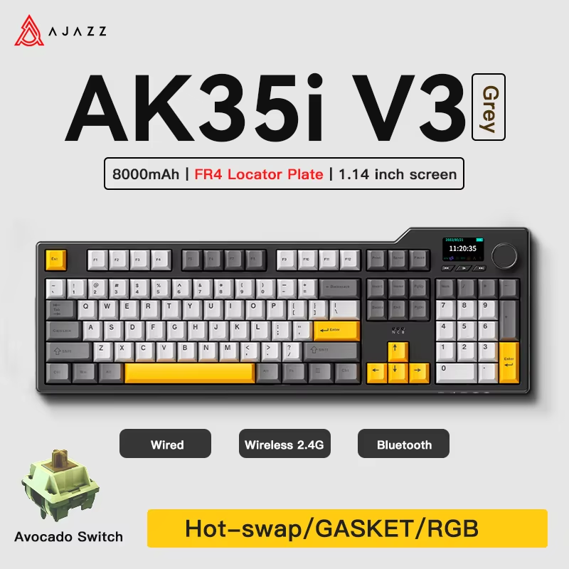 لوحة مفاتيح ألعاب Ajazz AK35I  - مراجعة Gaming Keyboard And Mouse Combo Wireless وسعره