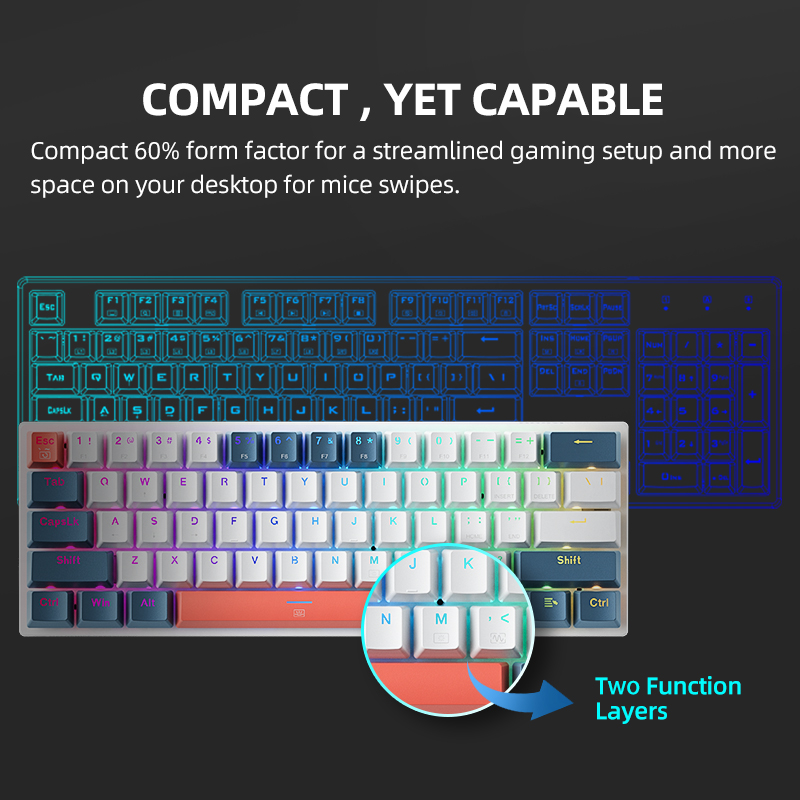 K500-B61 Machenike لوحة مفاتيح - مراجعة Gaming Keyboard And Mouse Combo Wireless وسعره