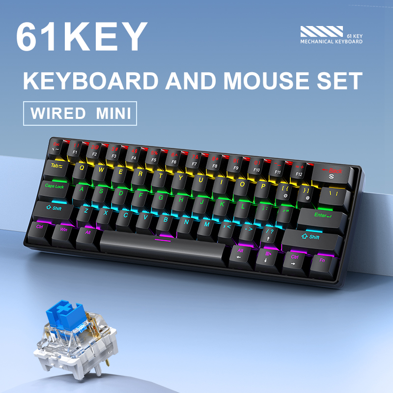 لوحة مفاتيح ميكانيكية صغيرة من - مراجعة Gaming Keyboard And Mouse Set وسعره