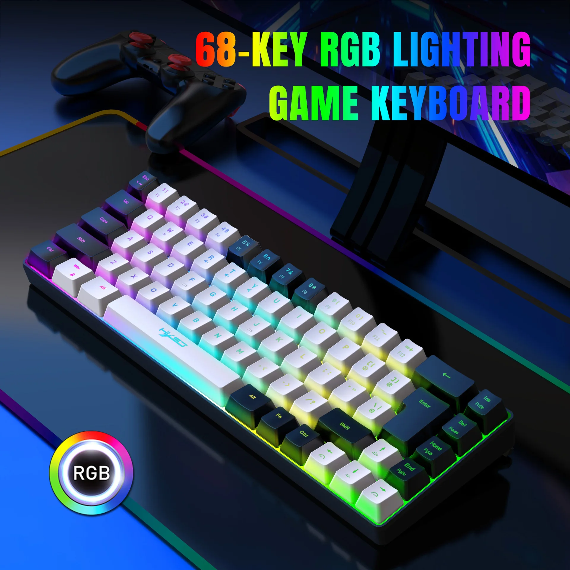 طقم لوحة مفاتيح وماوس مع إضاءة - مراجعة Gaming Keyboard Mini وسعره