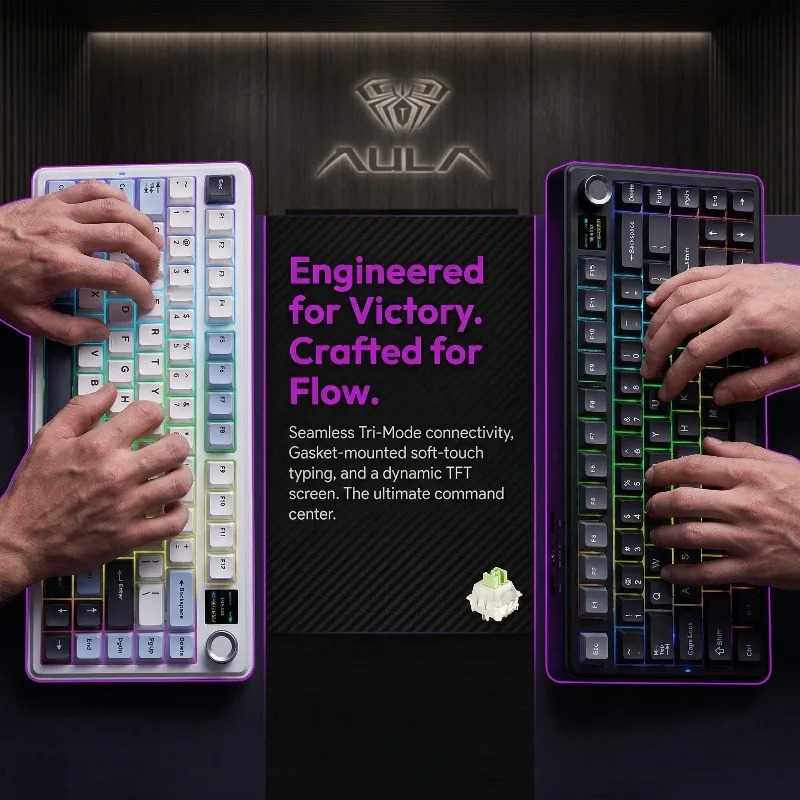 لوحة مفاتيح ميكانيكية AULA F75 - مراجعة Gaming Keyboard He وسعره