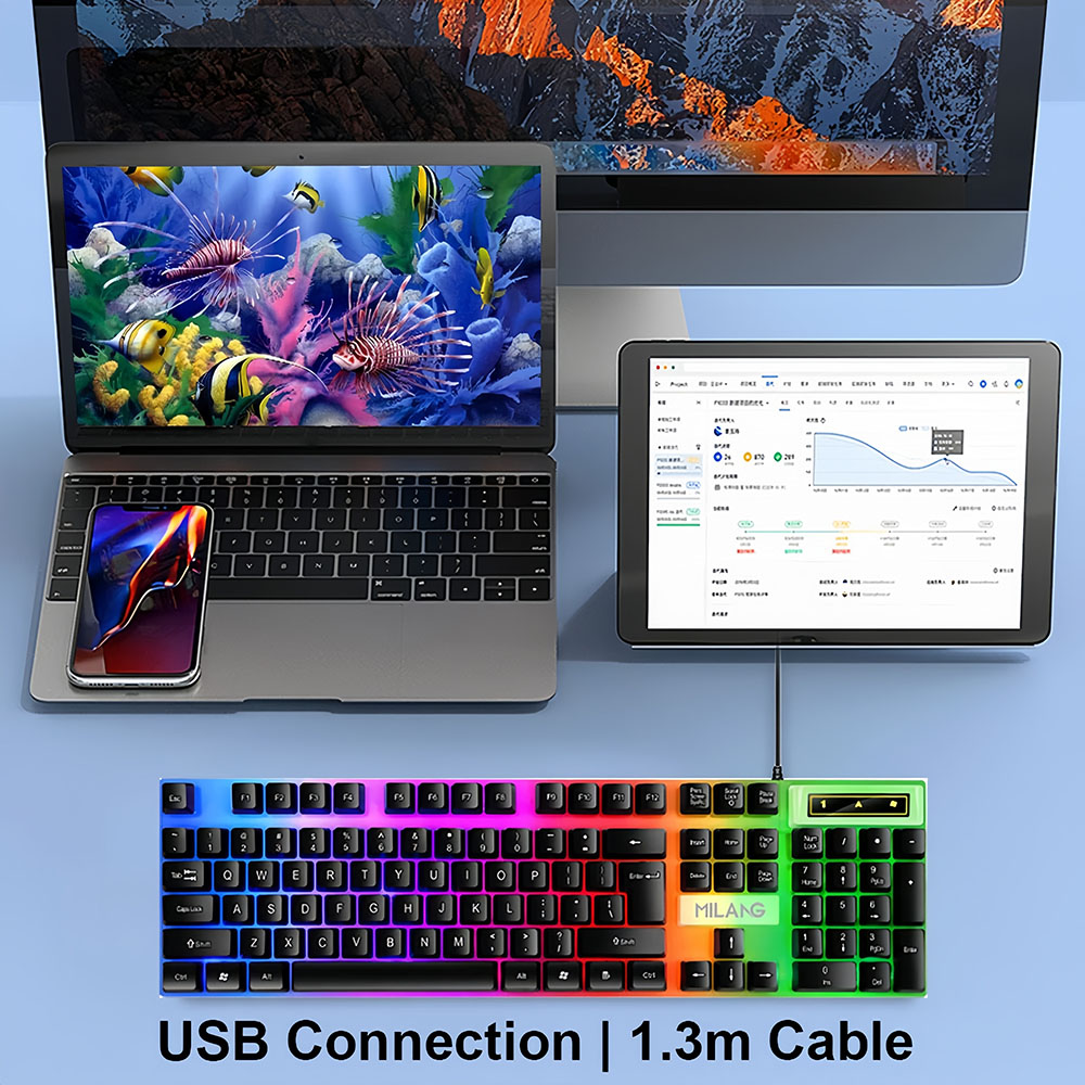لوحة مفاتيح KEBIDUMEI سلكية بم - مراجعة Gaming Keyboard And Mouse Set وسعره