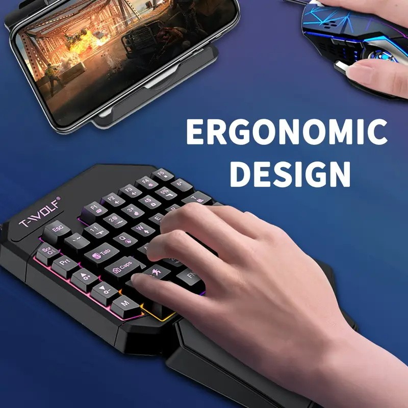 محول ألعاب محمول 2 في 1 من Foc - مراجعة Gaming Keyboard And Mouse Set وسعره