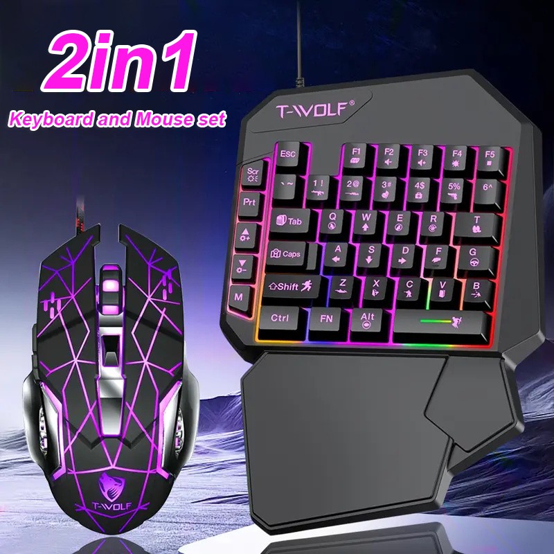 محول ألعاب محمول 2 في 1 من Foc - مراجعة Gaming Keyboard And Mouse Set وسعره