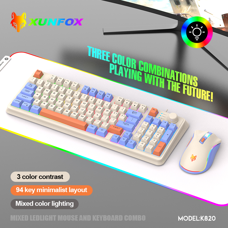 K820 USB السلكية لعبة لوحة الم - مراجعة Gaming Keyboard And Mouse Set وسعره