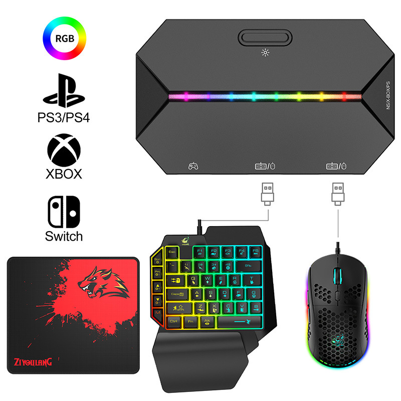 محول لوحة مفاتيح وماوس بإضاءة  - مراجعة Gaming Keyboard Mini وسعره