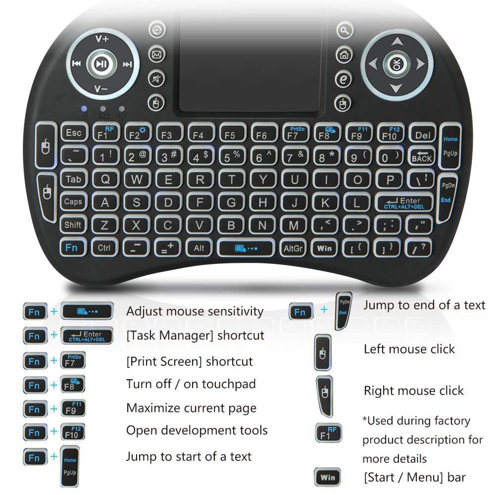 لوحة مفاتيح لاسلكية صغيرة بإضا - مراجعة Gaming Keyboard Mouse Wireless وسعره