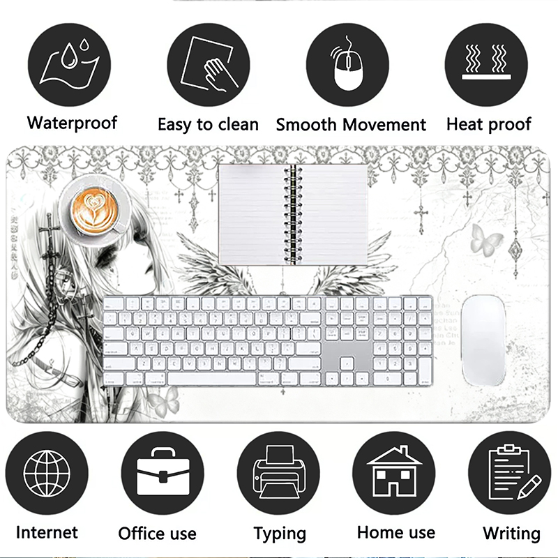 لوحة ماوس جلدية سوداء وبيضاء ب - مراجعة Gaming Keyboard Tactile وسعره