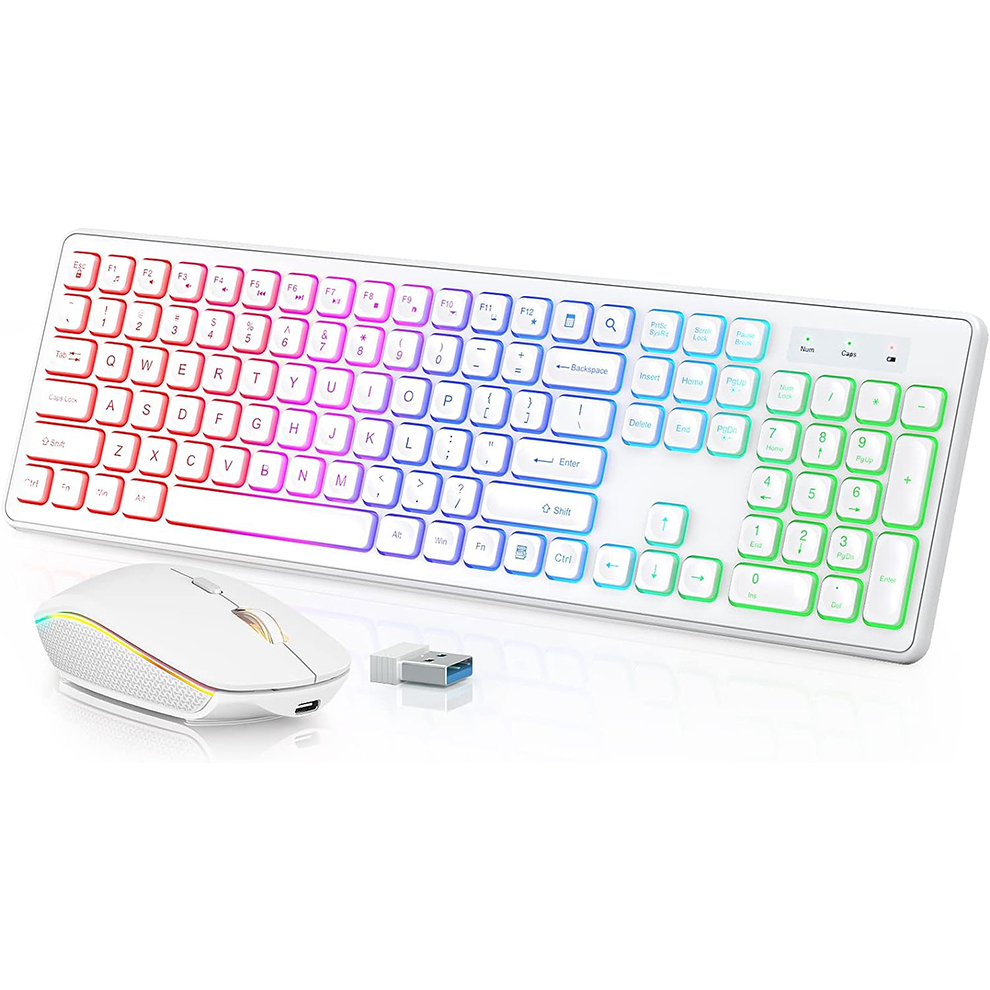 لوحة مفاتيح وماوس لاسلكية بإضا - مراجعة Gaming Keyboard And Mouse Set وسعره